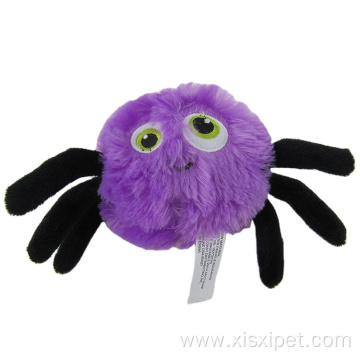 Strip plush squeaky spider pet dog toy